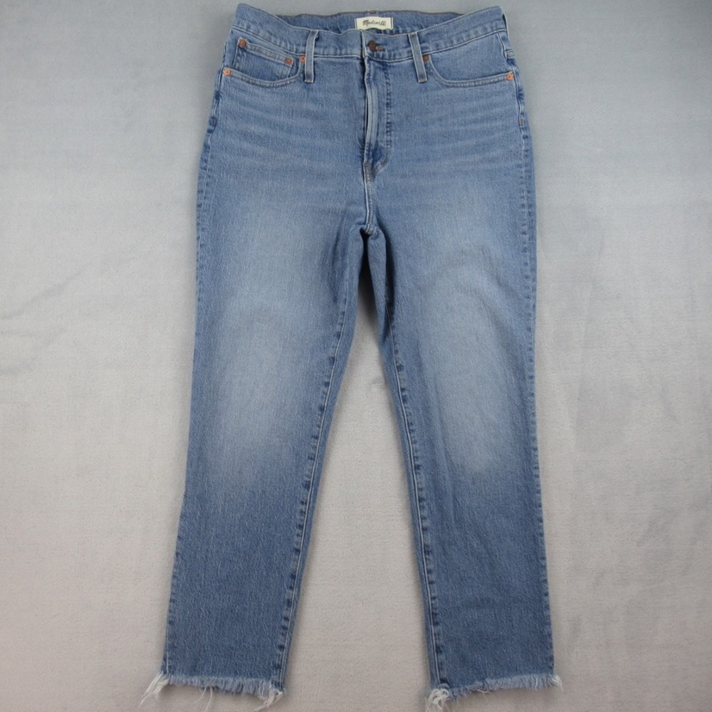 Madewell The Perfect Vintage Jean Light Wash Raw Hem High Rise Denim Blue 32